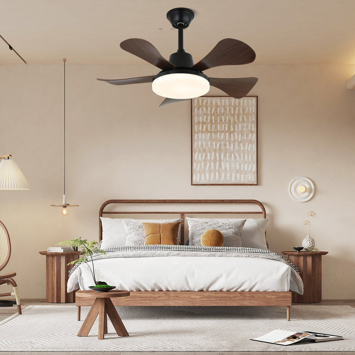 Aveline Deckenventilator mit Beleuchtung aus Holz-Holz