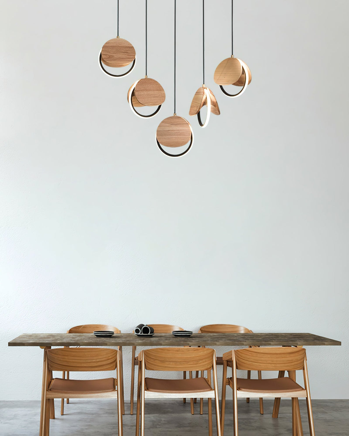 Avvelen Geometrische Pendelleuchte aus Holz