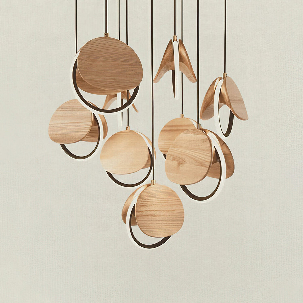 Avvelen Geometrische Pendelleuchte aus Holz