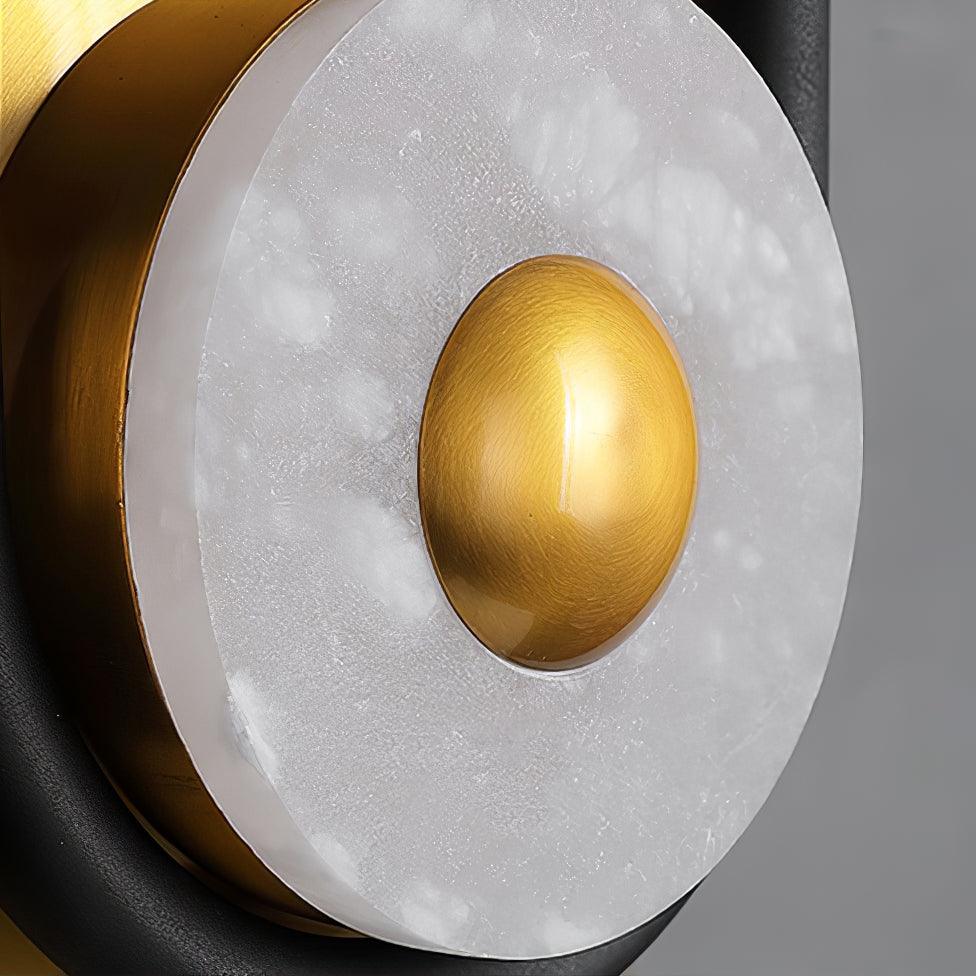 Ivory zeitgenössische minimalistische Ring-Marmor-Wandleuchte