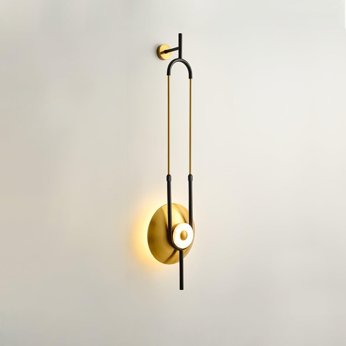 Ivory zeitgenössische minimalistische Ring-Marmor-Wandleuchte