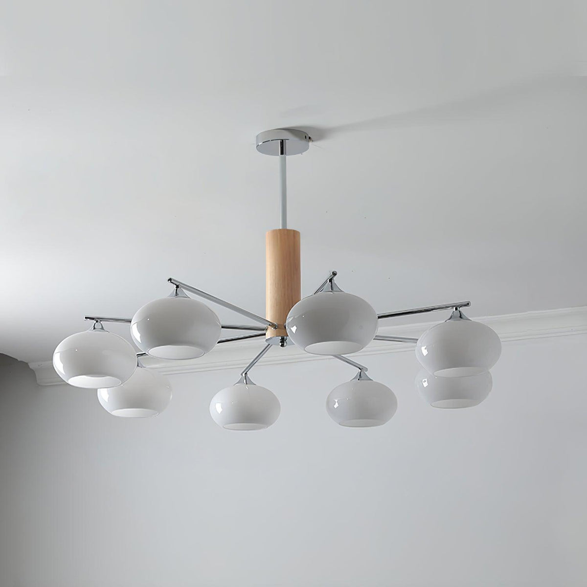 Srra Kronleuchter Persimmon Glas zeitgenössisch 8-Light