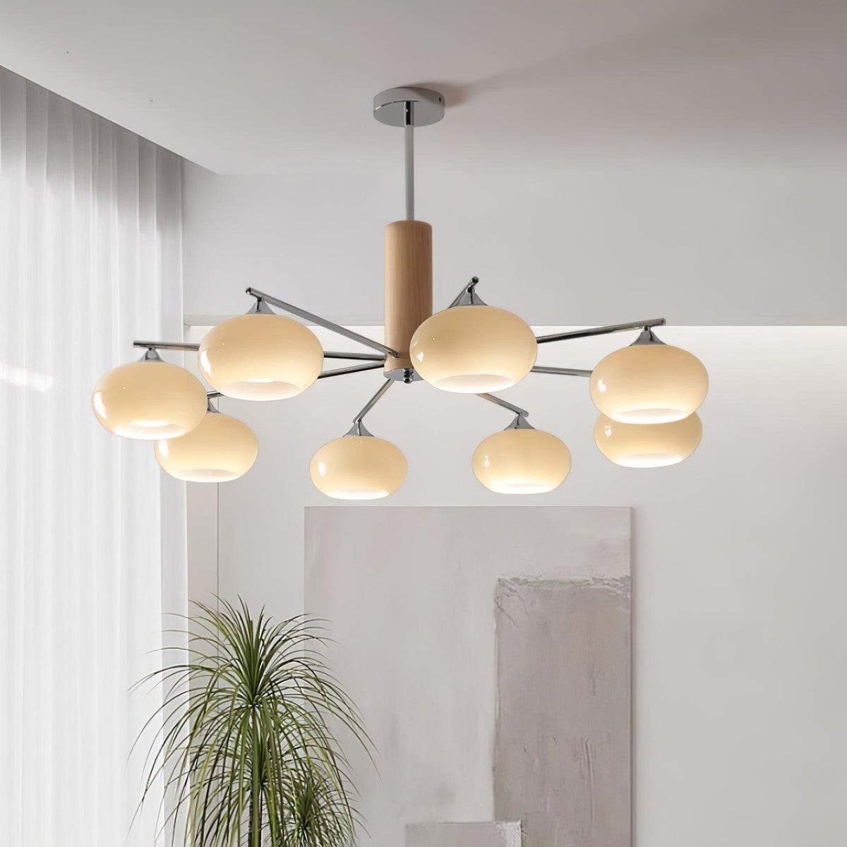 Srra Kronleuchter Persimmon Glas zeitgenössisch 8-Light