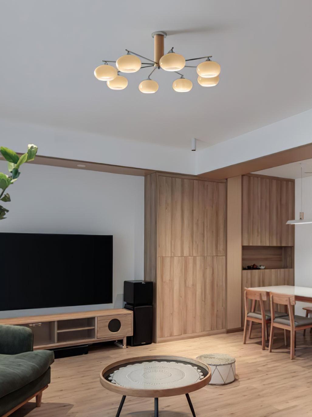 Srra Kronleuchter Persimmon Glas zeitgenössisch 8-Light