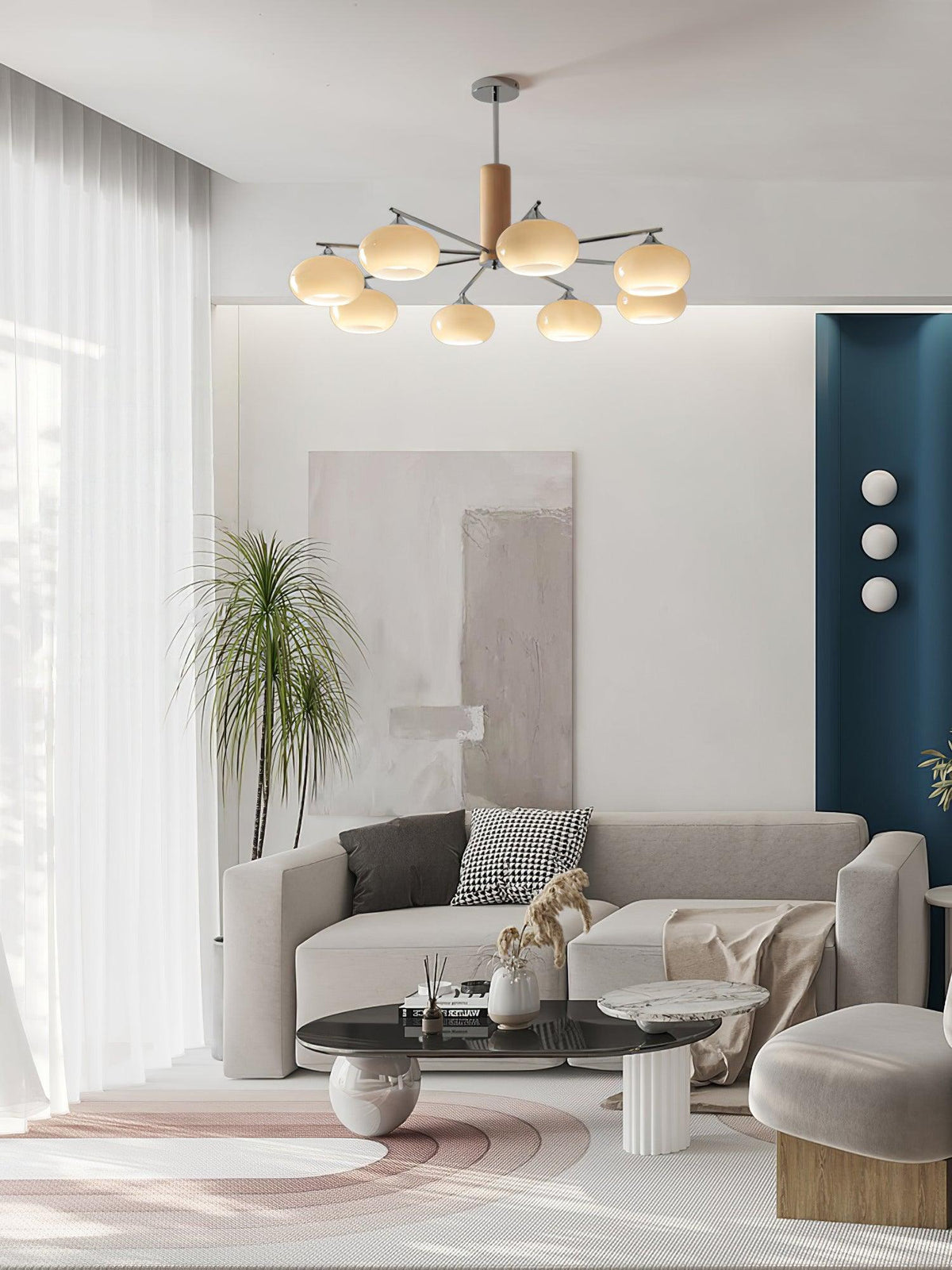Srra Kronleuchter Persimmon Glas zeitgenössisch 8-Light