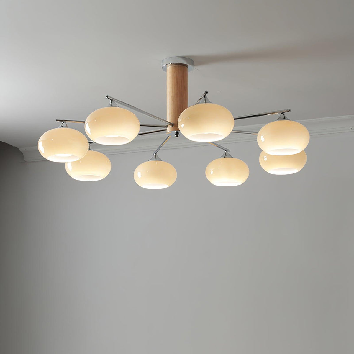Srra Kronleuchter Persimmon Glas zeitgenössisch 8-Light