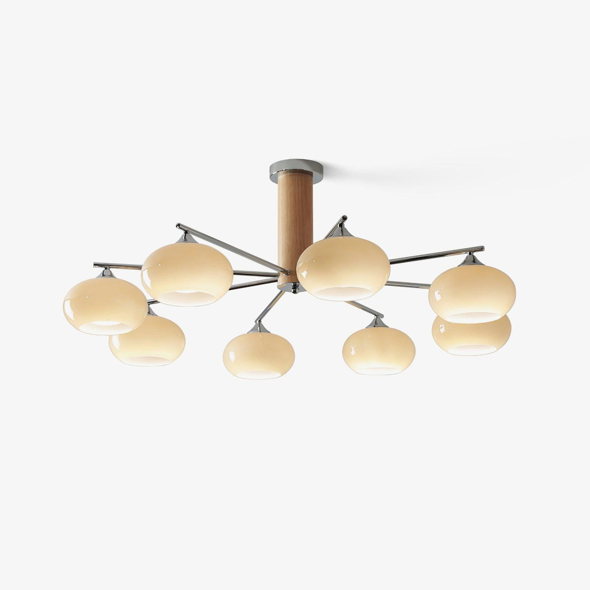 Srra Kronleuchter Persimmon Glas zeitgenössisch 8-Light