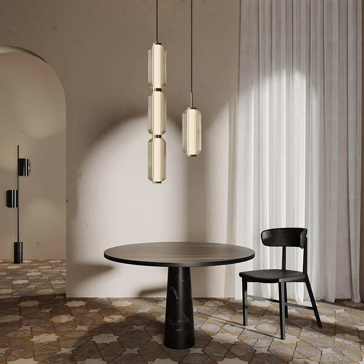 Cylindra moderne Pendelleuchte aus Glas
