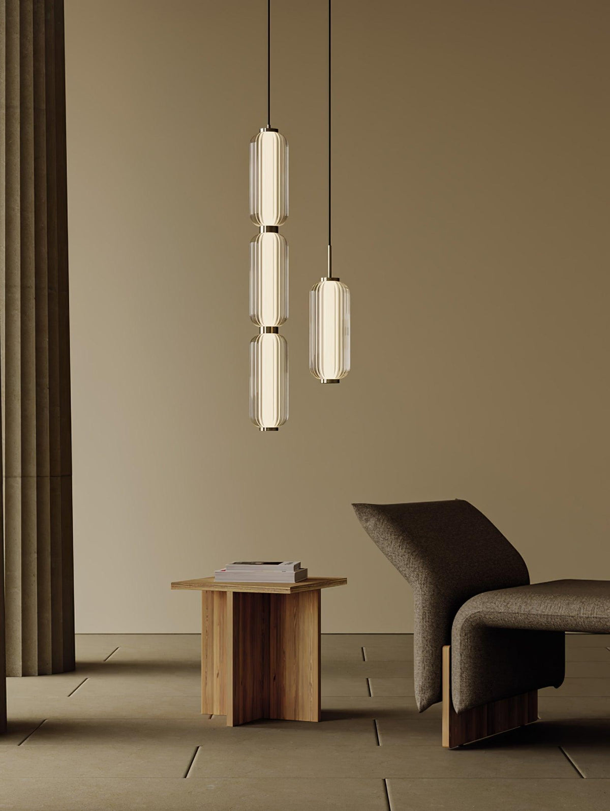 Cylindra moderne Pendelleuchte aus Glas