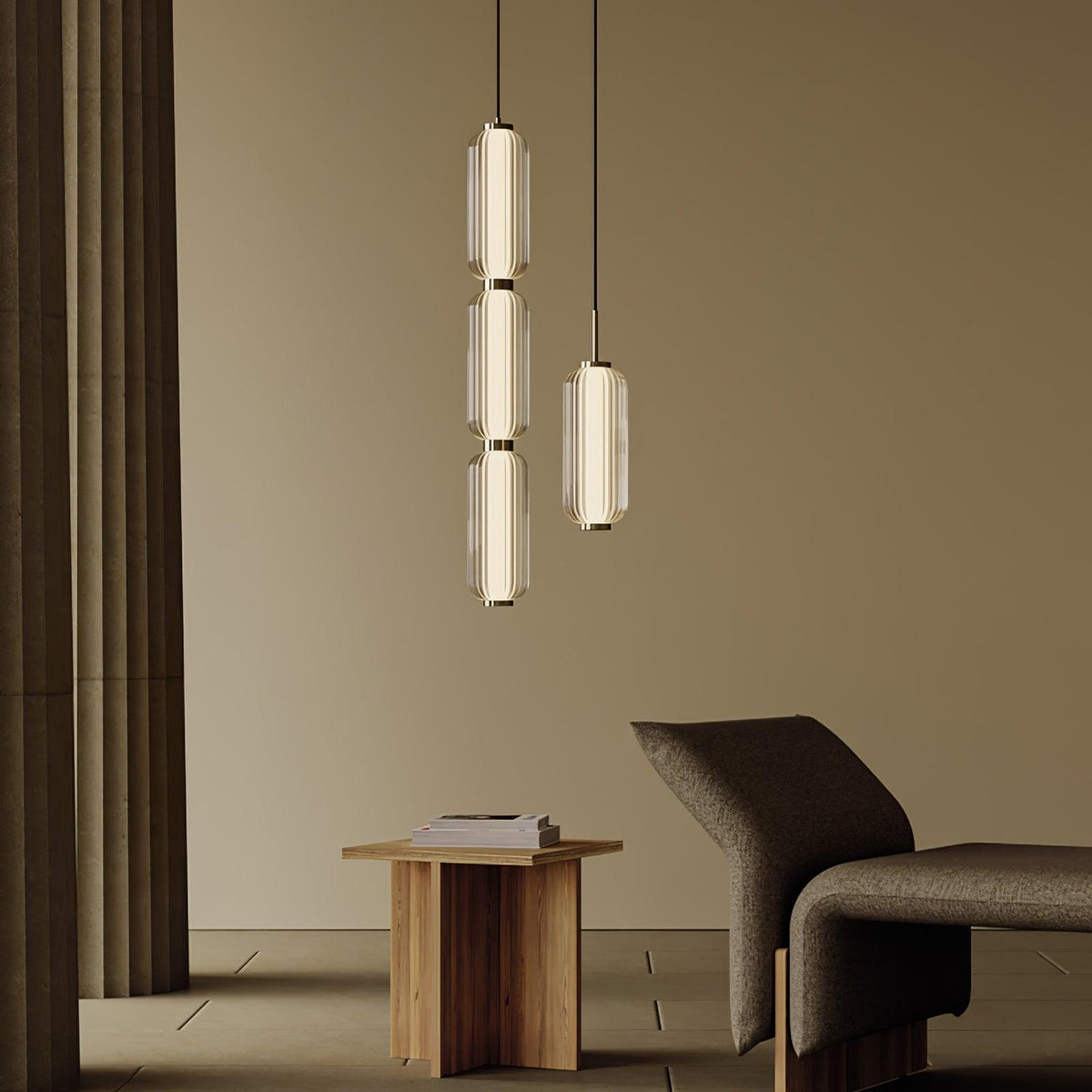 Cylindra moderne Pendelleuchte aus Glas