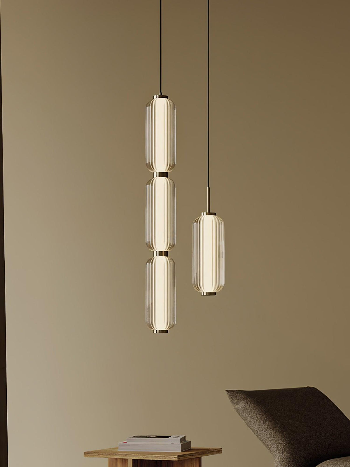 Cylindra moderne Pendelleuchte aus Glas