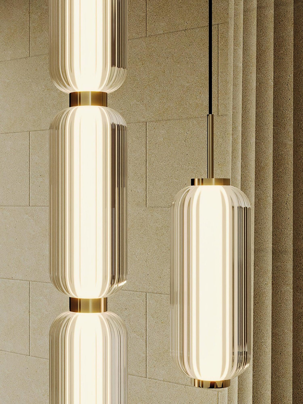 Cylindra moderne Pendelleuchte aus Glas