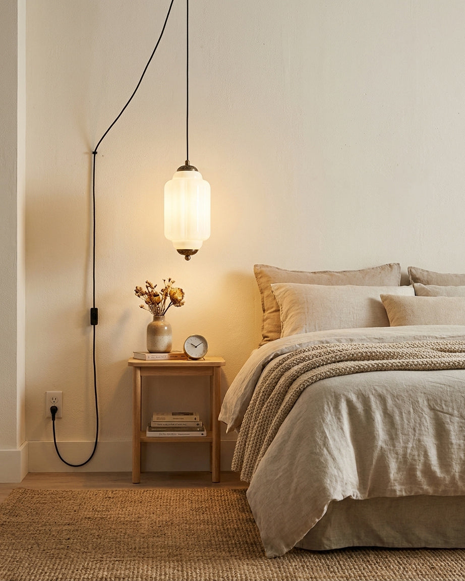 Veleaine Pendelleuchte aus Glas mit Stecker