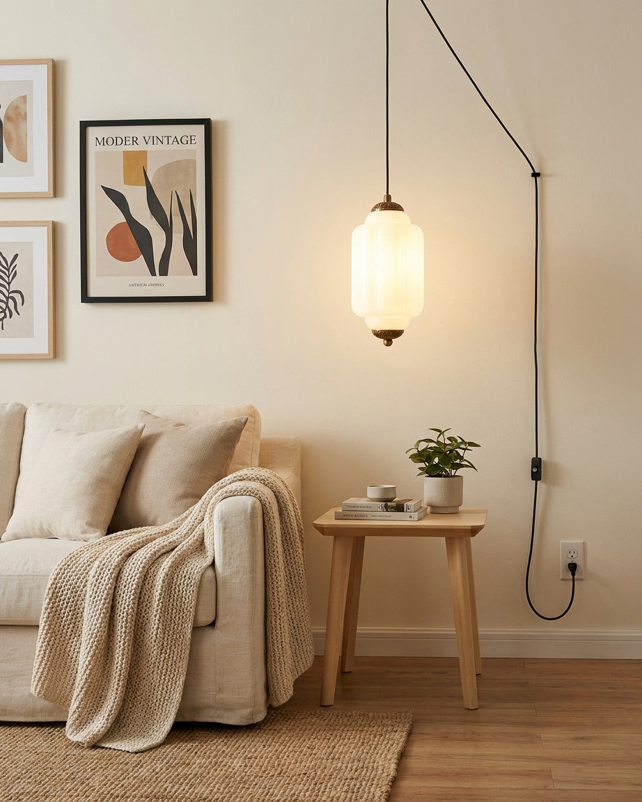 Veleaine Pendelleuchte aus Glas mit Stecker