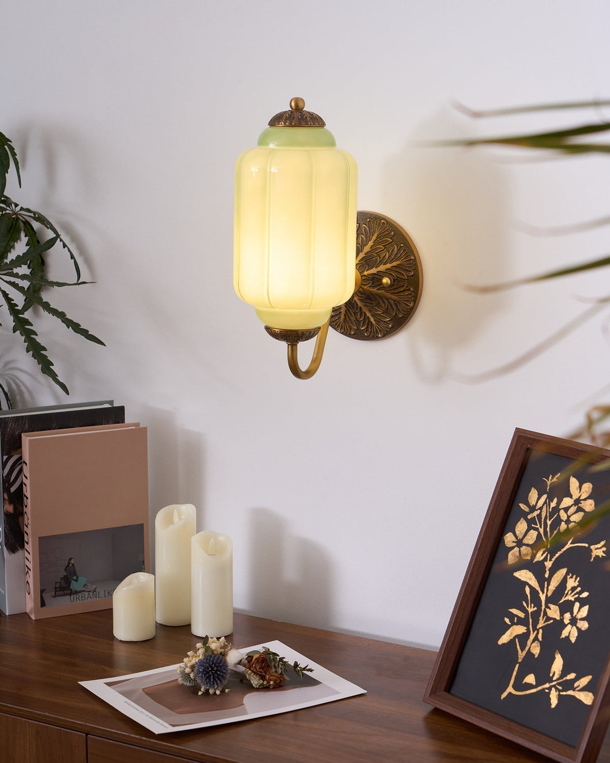 Melvane Vintage Pink-Glas-Wandleuchte
