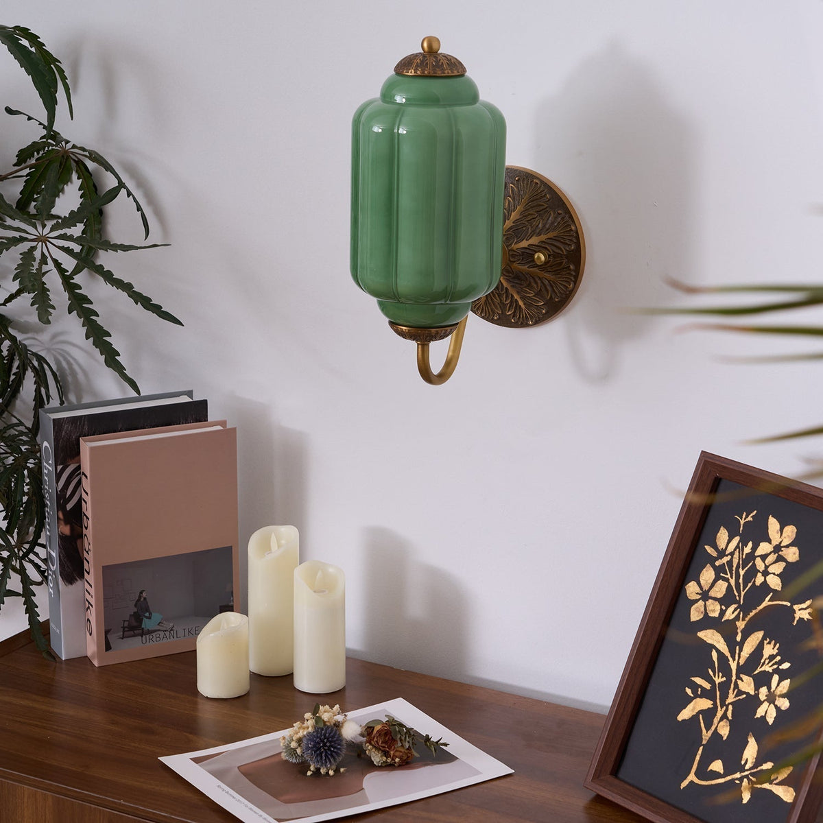 Melvane Vintage Pink-Glas-Wandleuchte