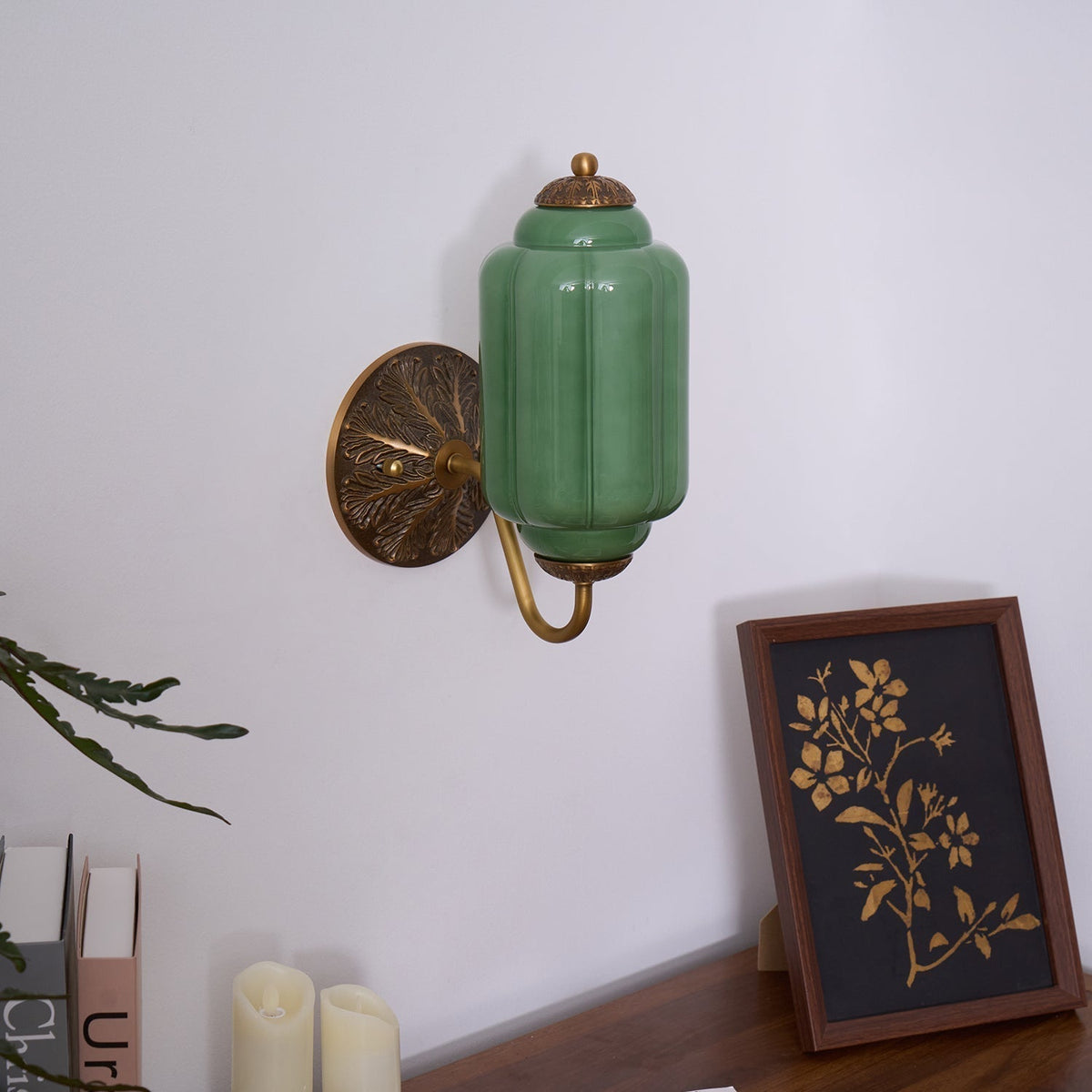 Melvane Vintage Pink-Glas-Wandleuchte