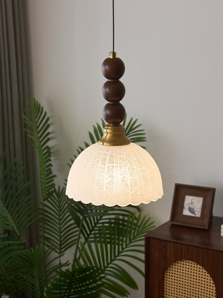 Avshaara Traditionelle Eleganz Vintage-Stoff-Holz-Pendelleuchte
