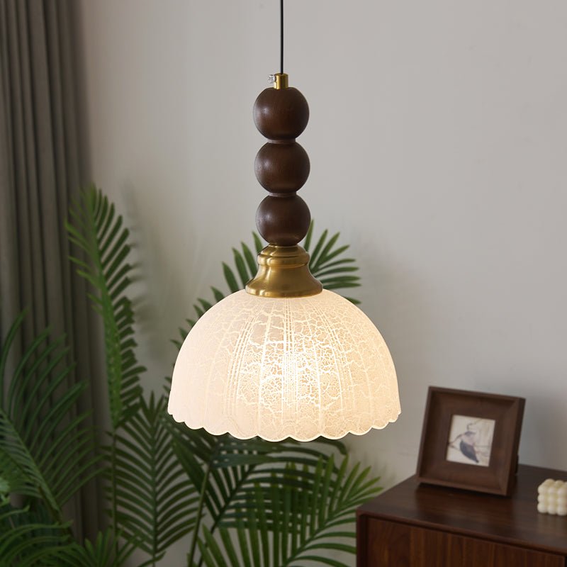 Avshaara Traditionelle Eleganz Vintage-Stoff-Holz-Pendelleuchte