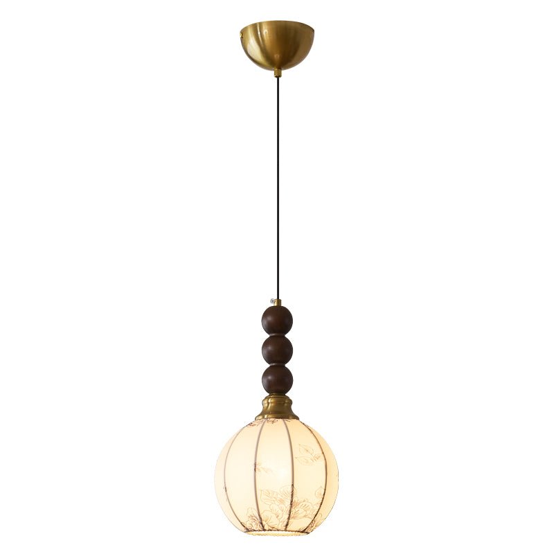 Avshaara Traditionelle Eleganz Vintage-Stoff-Holz-Pendelleuchte