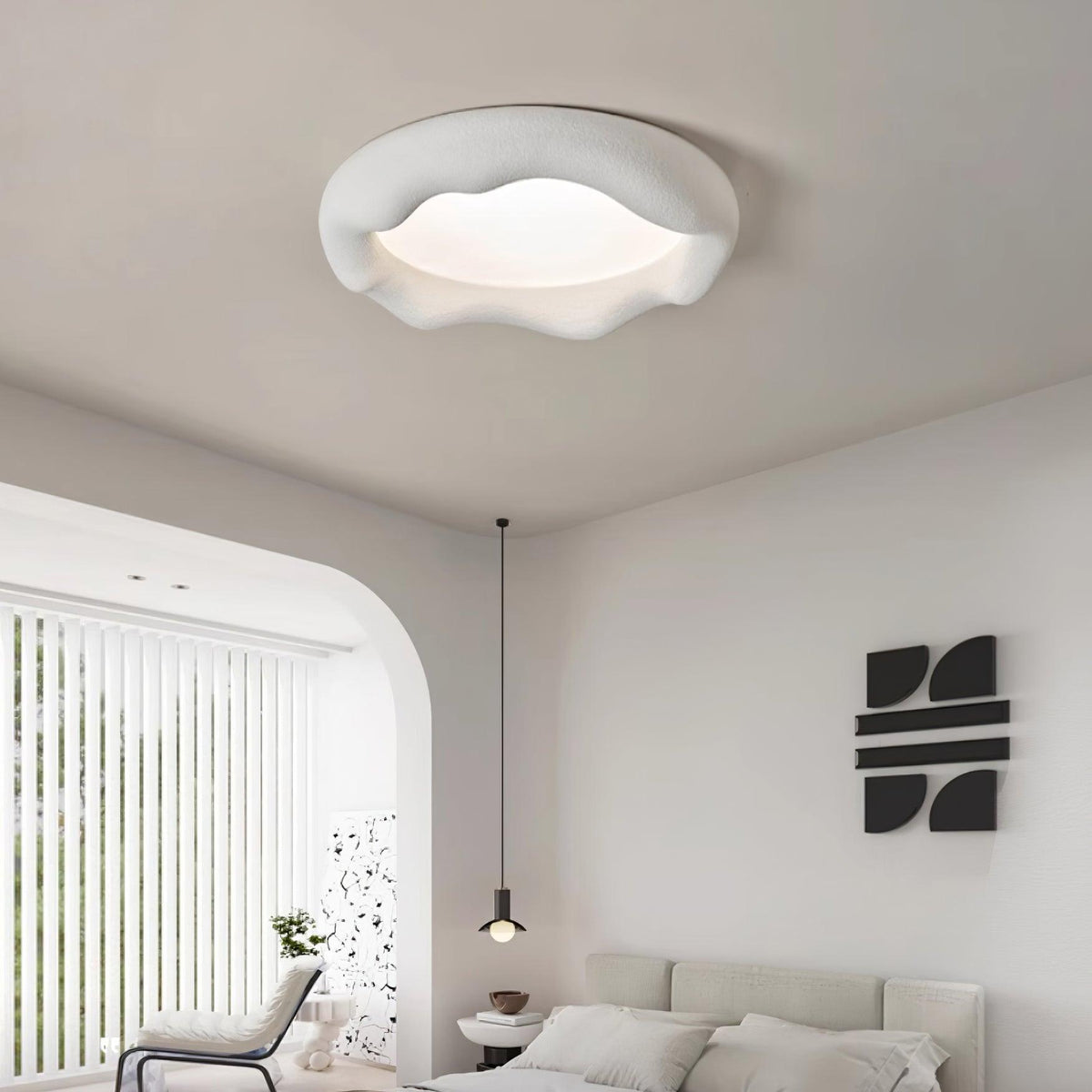 Deckenleuchte Organic Kunstharz und Fiberglas-Fixture in Beige
