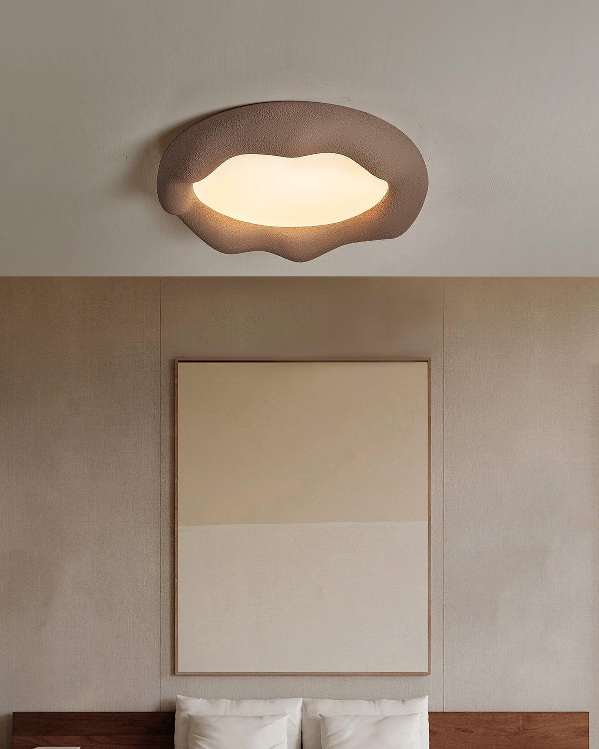 Deckenleuchte Organic Kunstharz und Fiberglas-Fixture in Beige