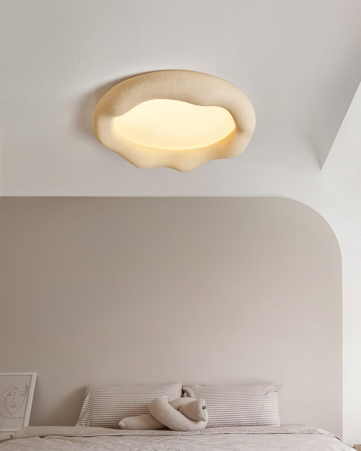 Deckenleuchte Organic Kunstharz und Fiberglas-Fixture in Beige