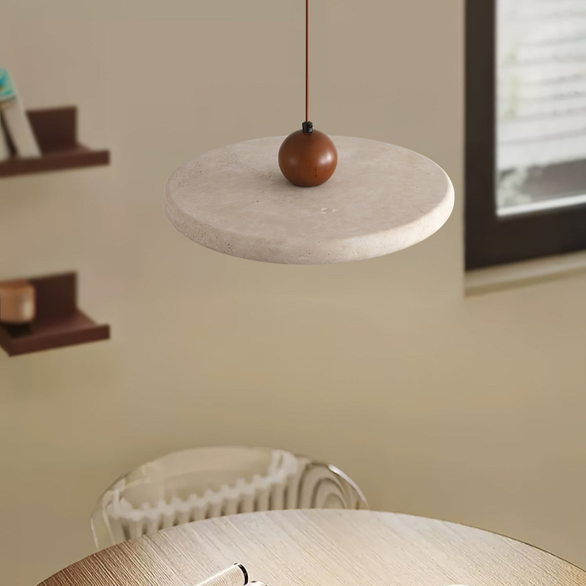 Valaielle Pendelleuchte Disc Sphere Travertin