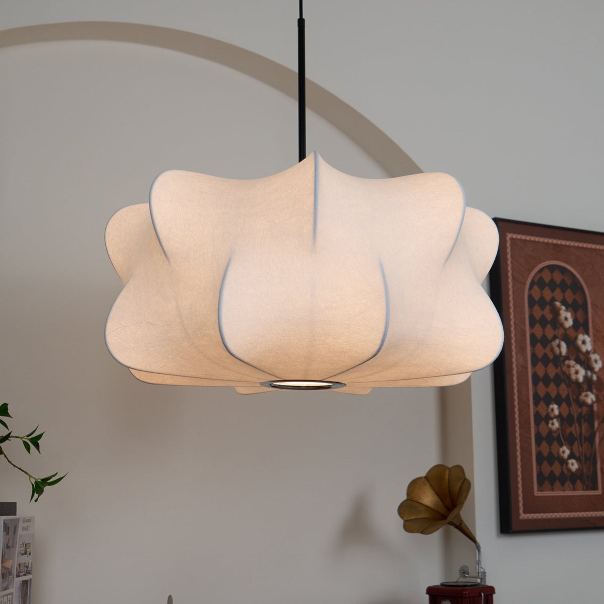 Luxe Seide zeitgenössische Pendelleuchte