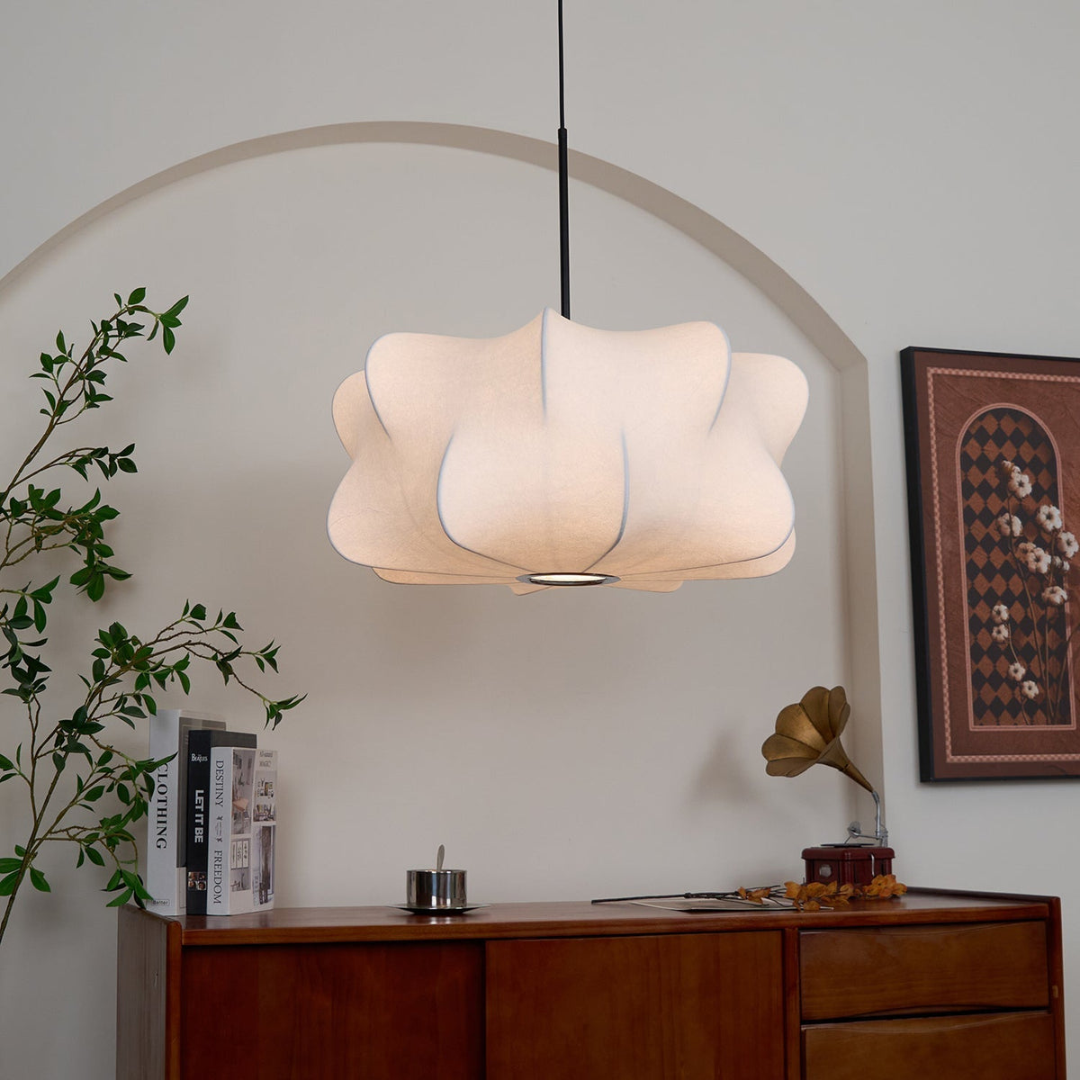 Luxe Seide zeitgenössische Pendelleuchte