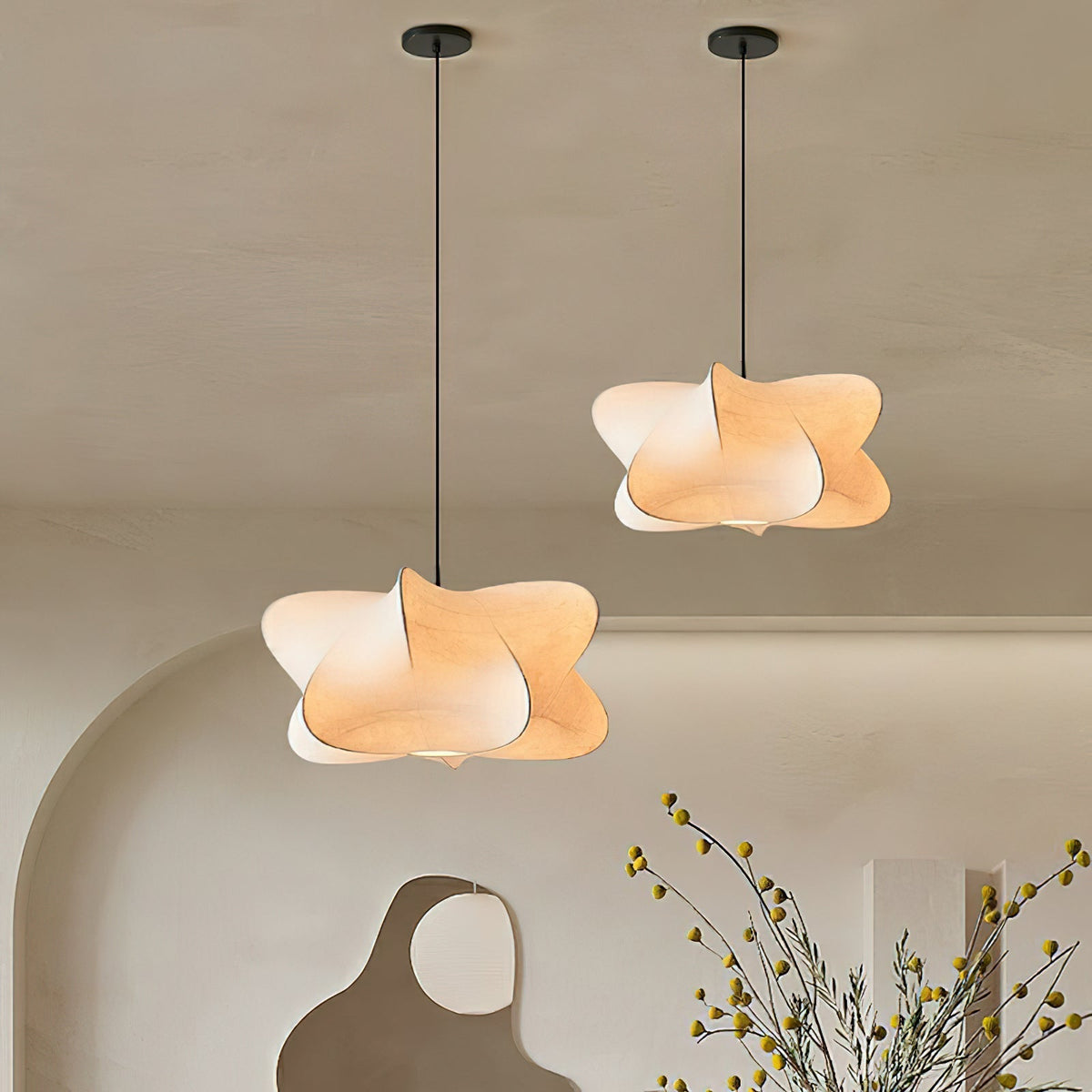 Luxe Seide zeitgenössische Pendelleuchte