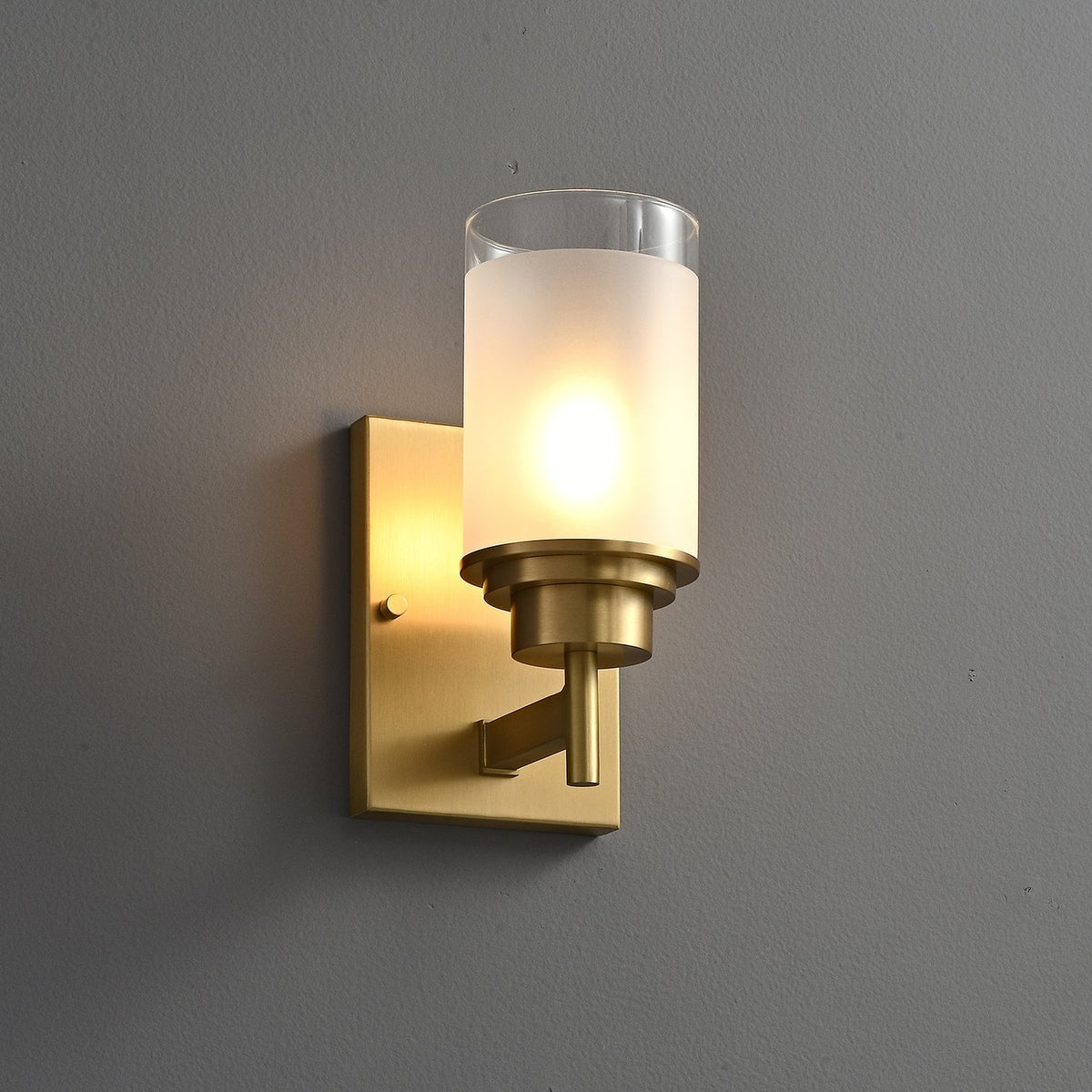 Myvele Elegance Vintage Messing-Glas-Wandleuchte