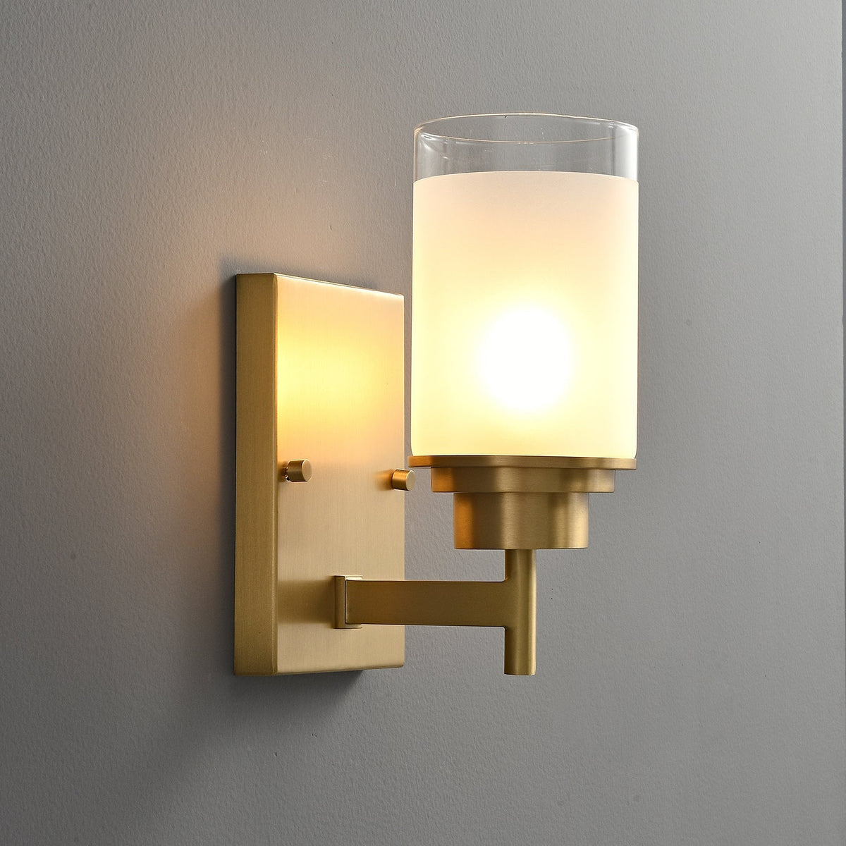 Myvele Elegance Vintage Messing-Glas-Wandleuchte
