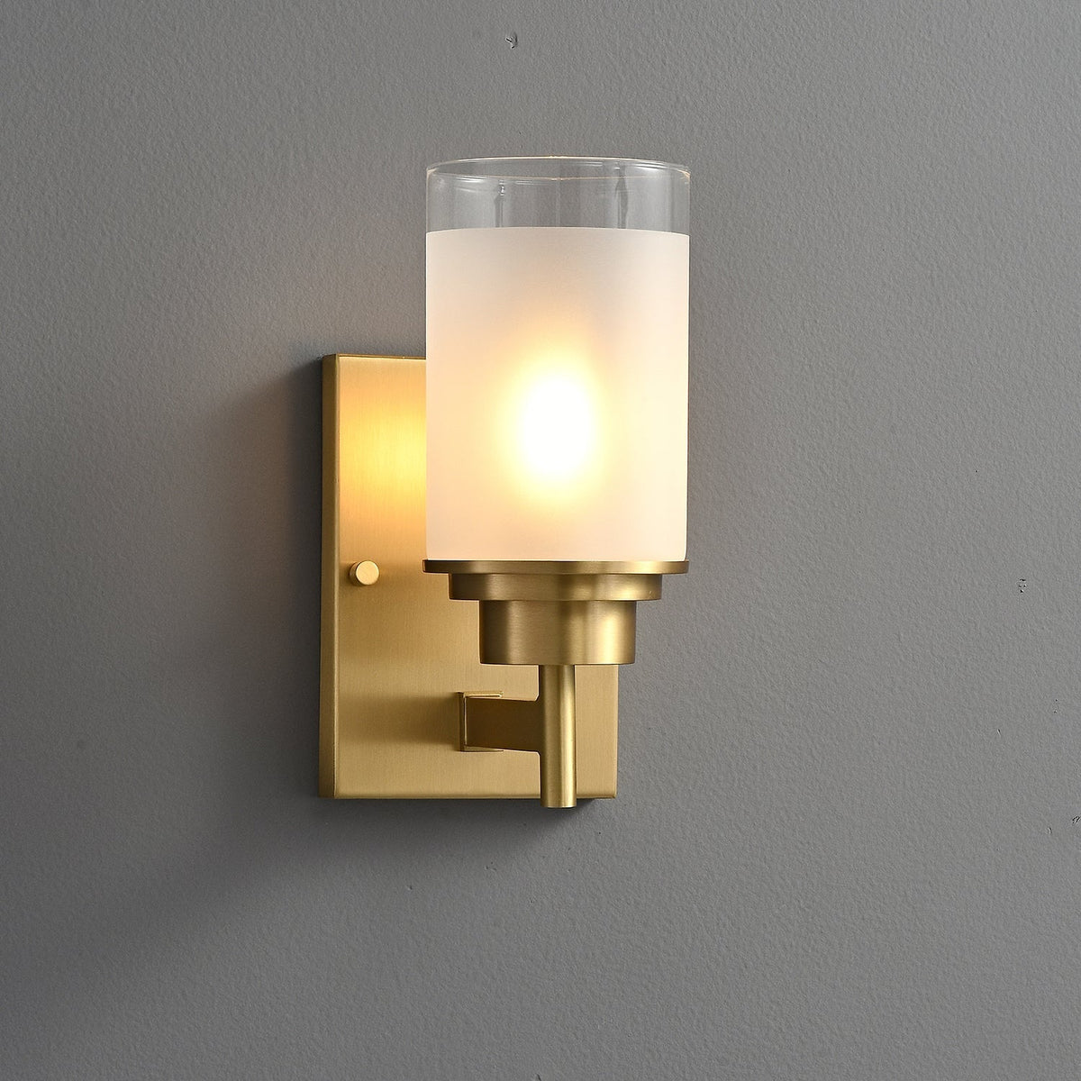 Myvele Elegance Vintage Messing-Glas-Wandleuchte