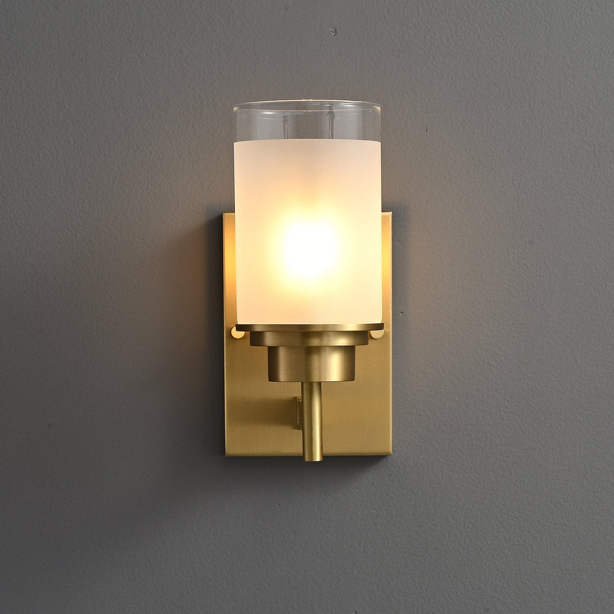 Myvele Elegance Vintage Messing-Glas-Wandleuchte