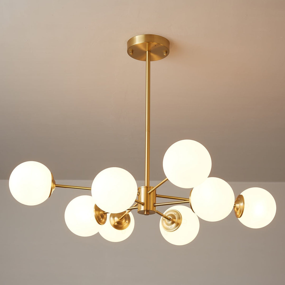Velirora Kronleuchter Elysium Messing Mattiertes Glas Kugeln