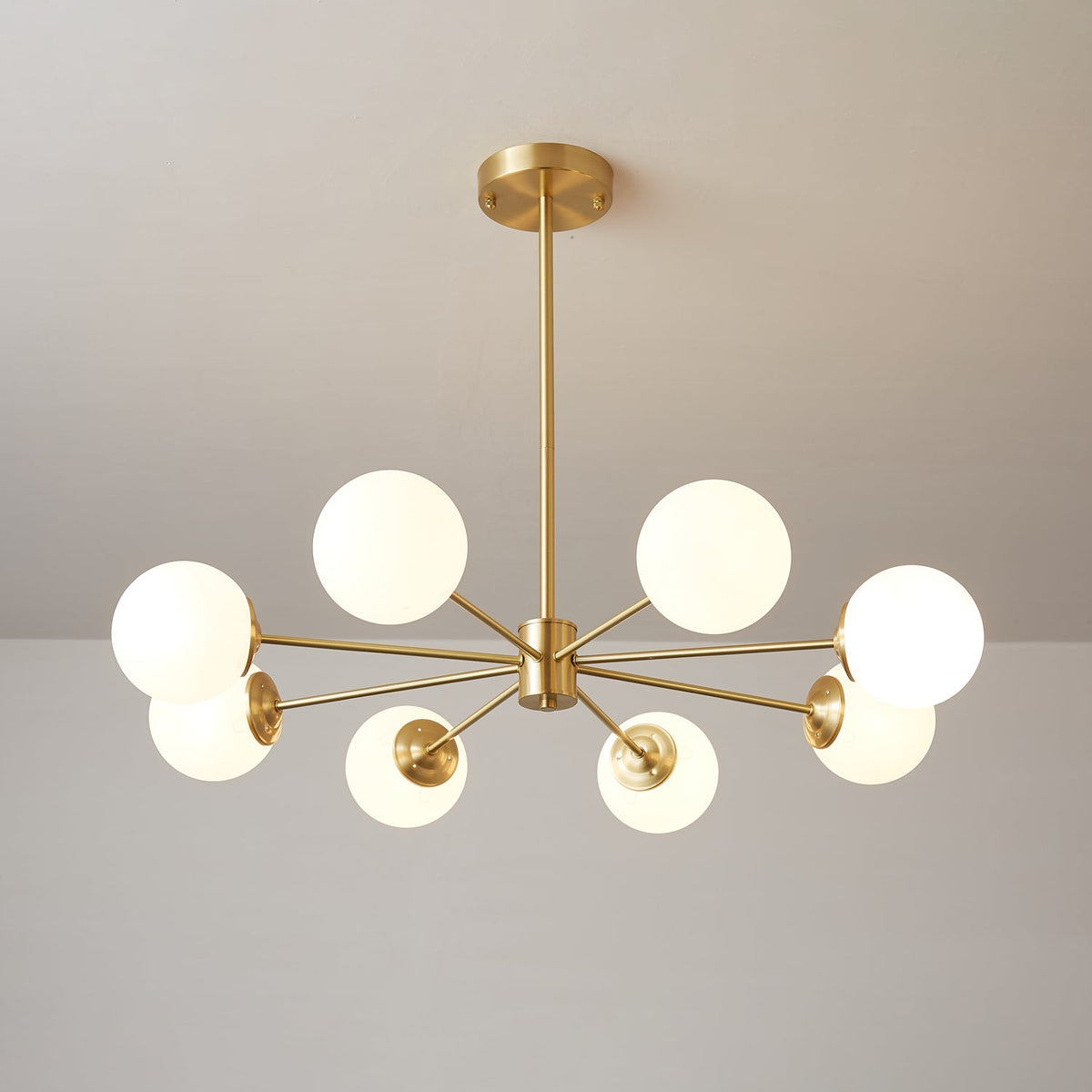 Velirora Kronleuchter Elysium Messing Mattiertes Glas Kugeln