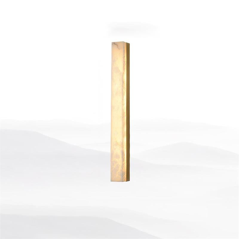 Quill Wandleuchte aus Messing mit Alabaster-Lampenschirm