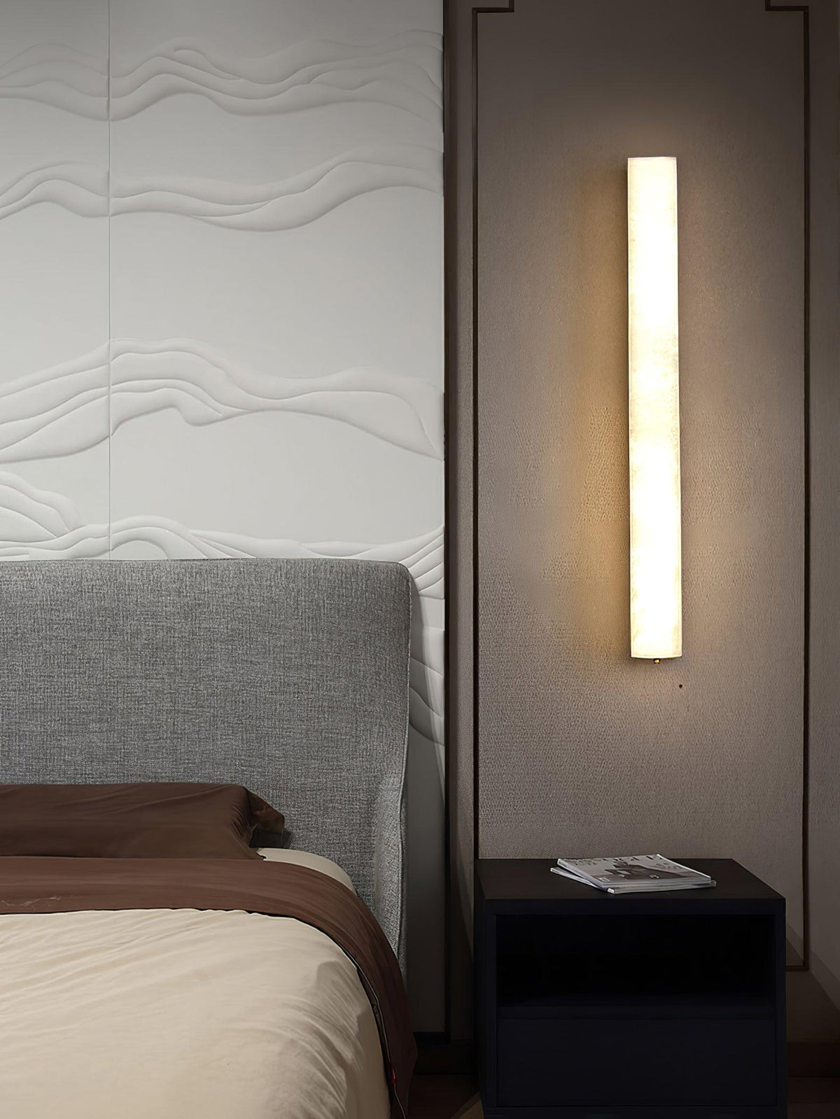 Nivearia Minimalistische Alabaster-Wandleuchte rechteckig