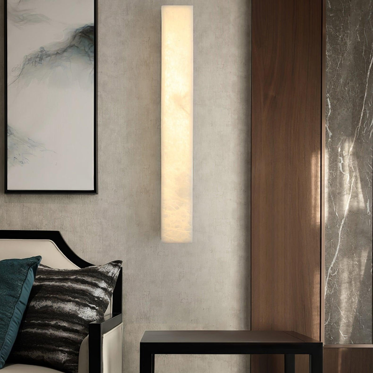 Isen Lineare Messing Alabaster Wandleuchte