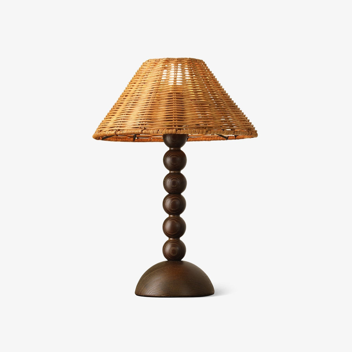 Auroran Tischleuchte aus Holz und Rattan