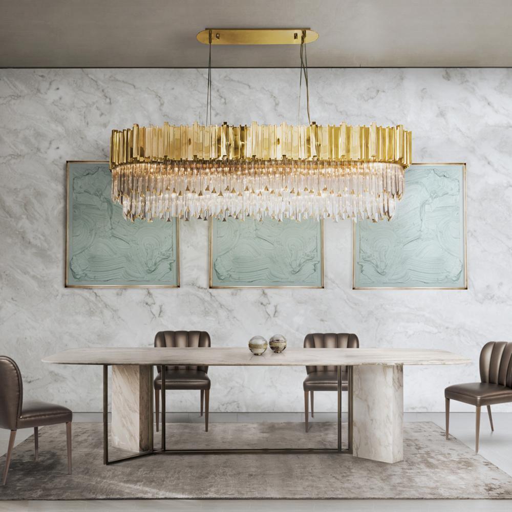 Avenu Kronleuchter Kronleuchte Gold Kristall Golden