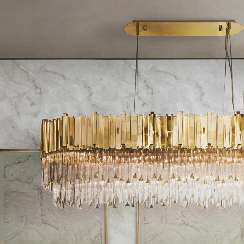 Avenu Kronleuchter Kronleuchte Gold Kristall Golden