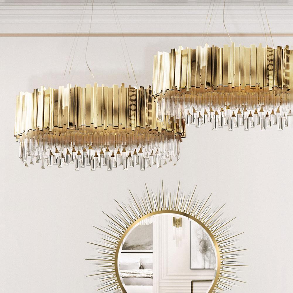 Avenu Kronleuchter Kronleuchte Gold Kristall Golden