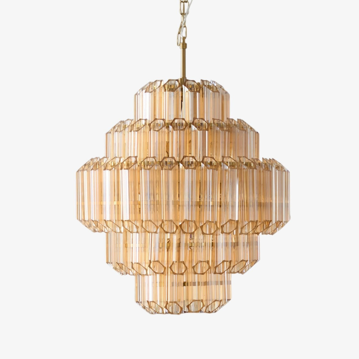 Liorerira Kronleuchter Aurum Cascade Murano-Glas-Prismen-Kaskadenkunst