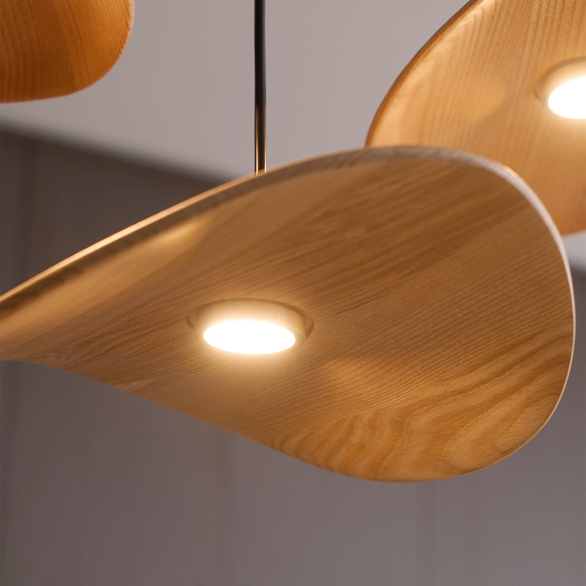 Abbott Kronleuchter zeitgenössisch minimalistisch leerer Blatt Holz