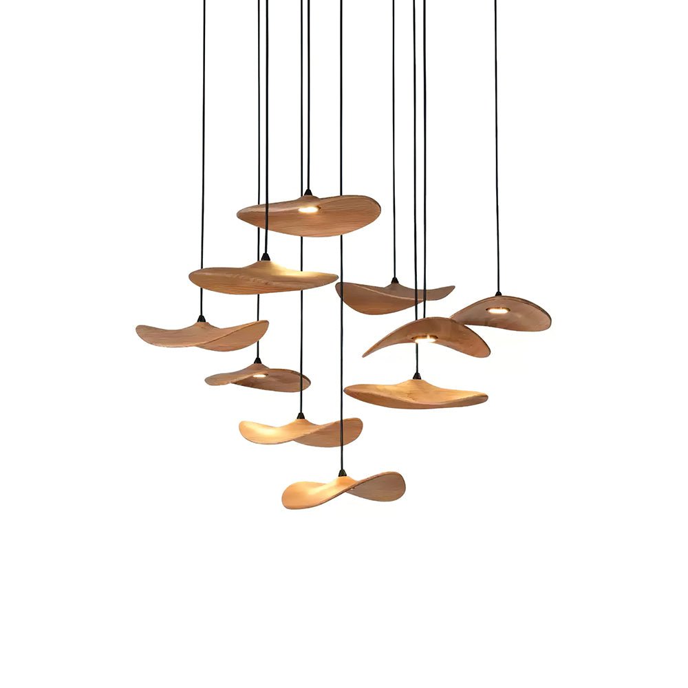 Abbott Kronleuchter zeitgenössisch minimalistisch leerer Blatt Holz