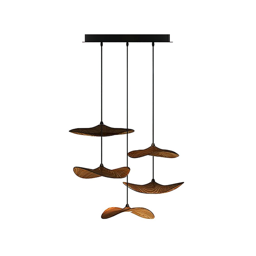 Abbott Kronleuchter zeitgenössisch minimalistisch leerer Blatt Holz