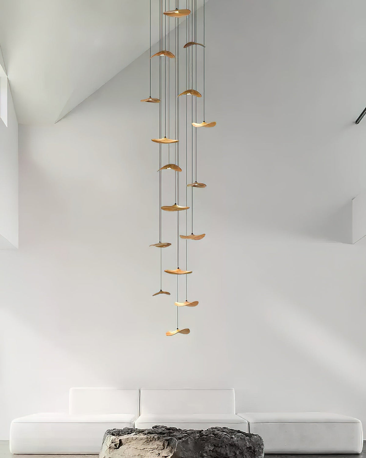 Abbott Kronleuchter zeitgenössisch minimalistisch leerer Blatt Holz