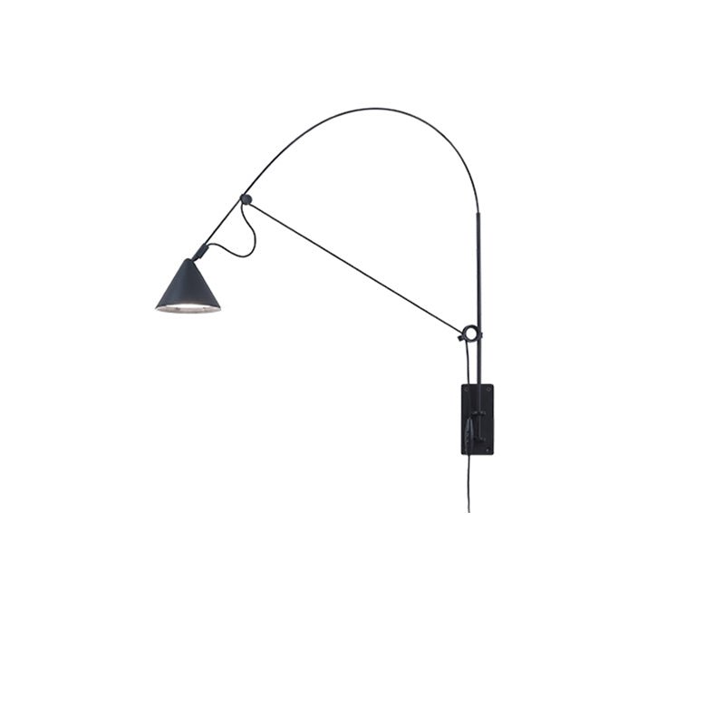 Noraette Wandleuchte Arc Struktur mit Kegel-Lampenschirm minimalistisch